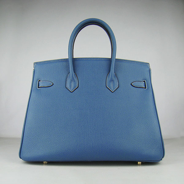 High Quality Fake Hermes Birkin 35CM Togo Leather Bag Blue 6089